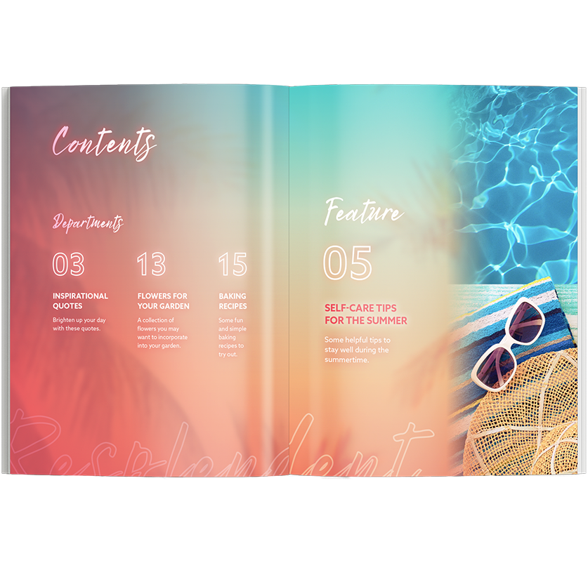Table of Contents Mockup